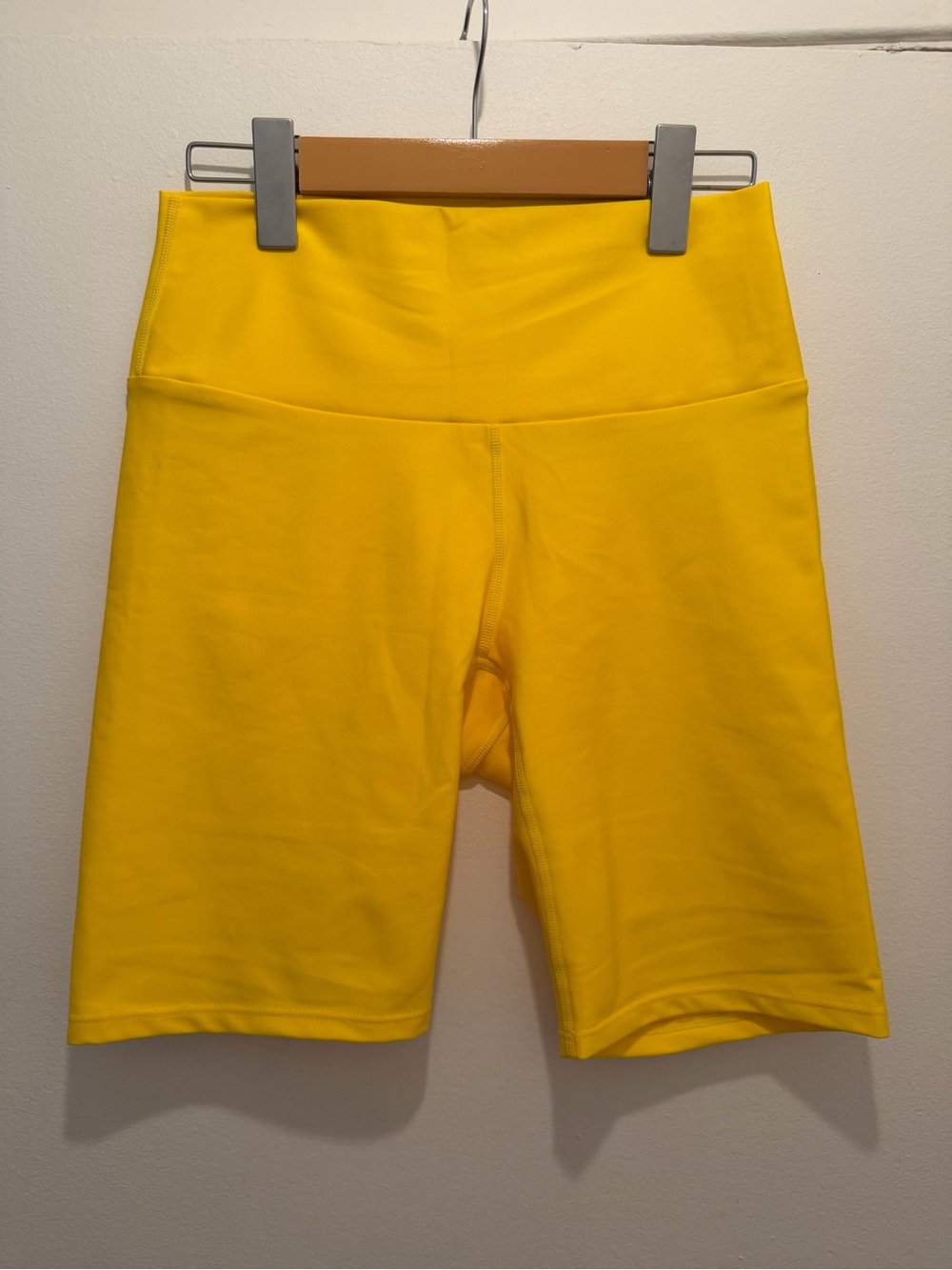 ORAKI Women's High-Waist Athletic Bike Shorts - Bright Yellow